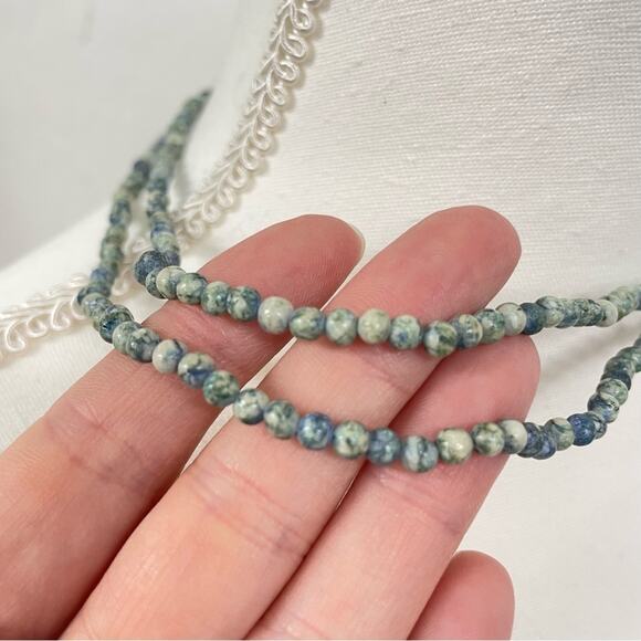 Natural Stone Beaded Necklace Long String African Turquoise - Picture 2 of 4